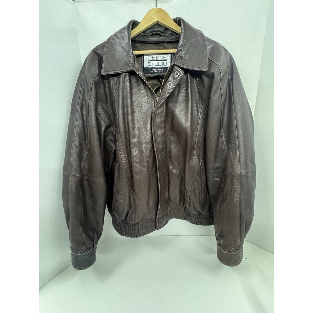 Vintage Men’s Pelle Studio Wilson’s Leather Brown Bomber Jacket Size L